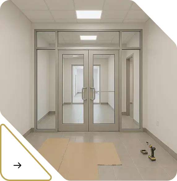 Glass doors and partitions