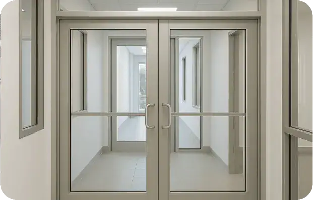 Glass doors and partitions