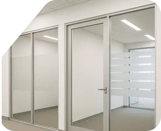 Glass doors and partitions