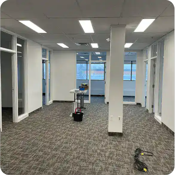 Homepage 26 Modern aluminum door frames installed in office space during commercial door repairs Calgary.